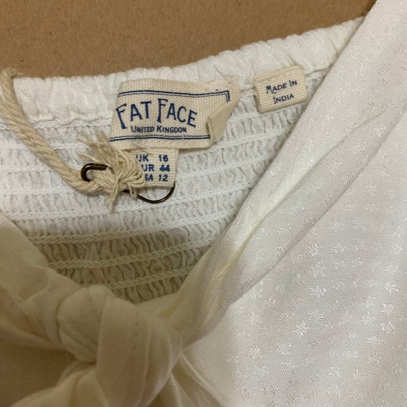Fat Face TILDA White Viscose CAMI with Bow USA Sz 12  NWT - Picture 5 of 13